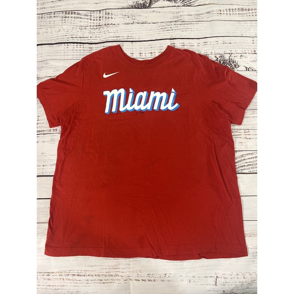 Miami Heat Vice City Mens XL Nike T Shirt Red Short Sleeve